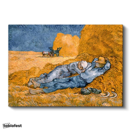 Yatay Kanvas Tablo Vincent van Gogh Samanlıkta Uyuyanlar Ressam Tablosu Duvar Dekoru
