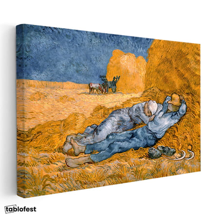 Yatay Kanvas Tablo Vincent van Gogh Samanlıkta Uyuyanlar Ressam Tablosu Duvar Dekoru