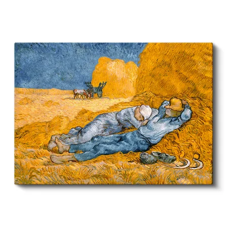 Yatay Kanvas Tablo Vincent van Gogh Samanlıkta Uyuyanlar Ressam Tablosu Duvar Dekoru