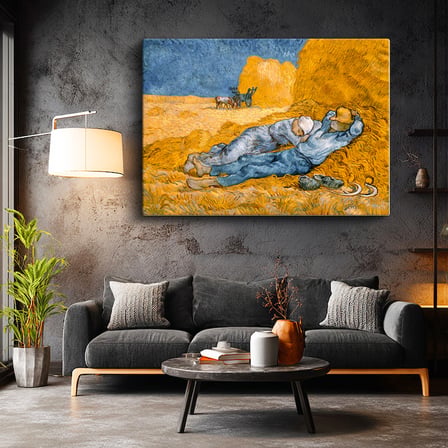 Yatay Kanvas Tablo Vincent van Gogh Samanlıkta Uyuyanlar Ressam Tablosu Duvar Dekoru