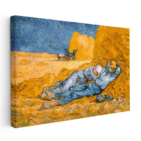 Yatay Kanvas Tablo Vincent van Gogh Samanlıkta Uyuyanlar Ressam Tablosu Duvar Dekoru