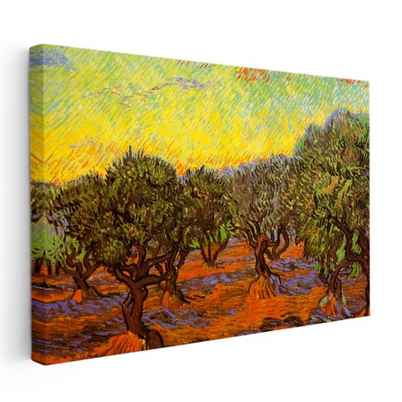 Yatay Kanvas Tablo Vincent van Gogh Zeytin Ağaçları Tarlası Ressam Tablosu Ev Ofis Dekoru