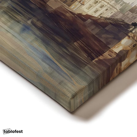 Yatay Kanvas Tablo William Callow Dresden Köprüsü Nehir Manzarası Ressam Tablosu Duvar Dekoru