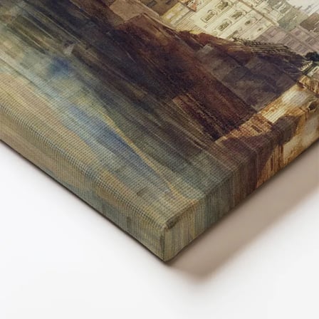 Yatay Kanvas Tablo William Callow Dresden Köprüsü Nehir Manzarası Ressam Tablosu Duvar Dekoru