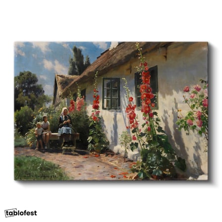 Yatay Kanvas Tablo Peder Severin Krøyer Hasır Çatılı Ebe Ressam Tablosu Ev Ofis Duvar Dekoru