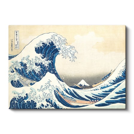 Yatay Kanvas Tablo Hokusai Büyük Dalga Kanagawa Fuji Dağı Ukiyo-e Japon Ressam Tablosu Duvar Dekoru