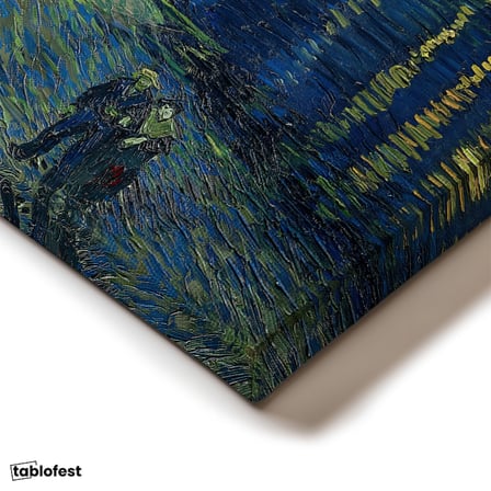 Yatay Kanvas Tablo Van Gogh Rhone Üzerinde Yıldızlı Gece Rıhtım Ressam Tablosu Ev Ofis Duvar Dekoru