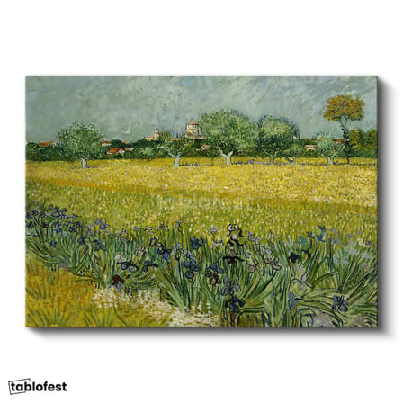 Yatay Kanvas Tablo Van Gogh Buğday Tarlası Köy Ressam Tablosu Ev Ofis Duvar Dekoru