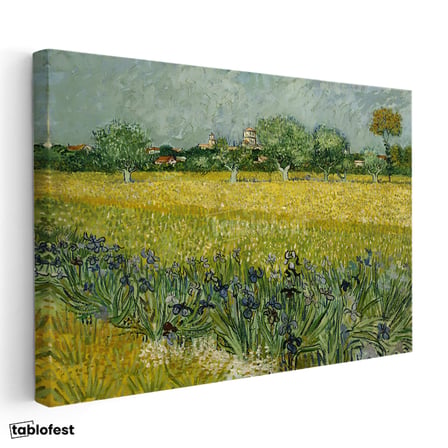 Yatay Kanvas Tablo Van Gogh Buğday Tarlası Köy Ressam Tablosu Ev Ofis Duvar Dekoru