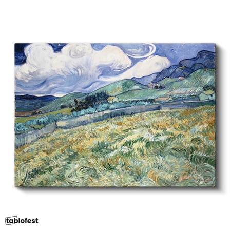 Yatay Kanvas Tablo Van Gogh Buğday Tarlası Yokuş Yukarı Ressam Tablosu Ev Ofis Duvar Dekoru