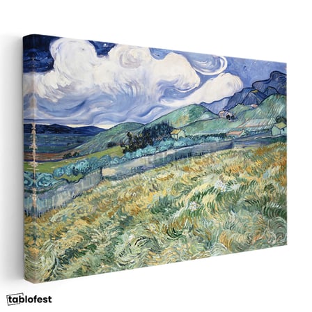 Yatay Kanvas Tablo Van Gogh Buğday Tarlası Yokuş Yukarı Ressam Tablosu Ev Ofis Duvar Dekoru