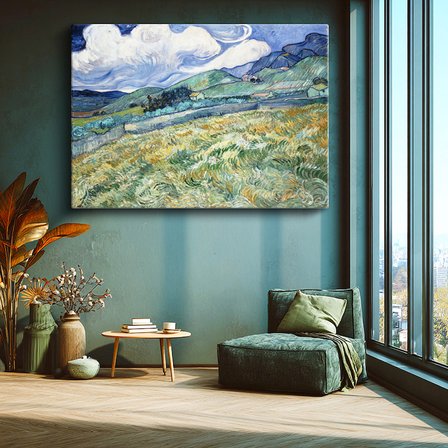 Yatay Kanvas Tablo Van Gogh Buğday Tarlası Yokuş Yukarı Ressam Tablosu Ev Ofis Duvar Dekoru