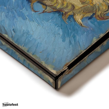 Yatay Kanvas Tablo Van Gogh Ters Çevrilmiş Ayçiçeği Mavi Ressam Tablosu Ev Ofis Duvar Dekoru