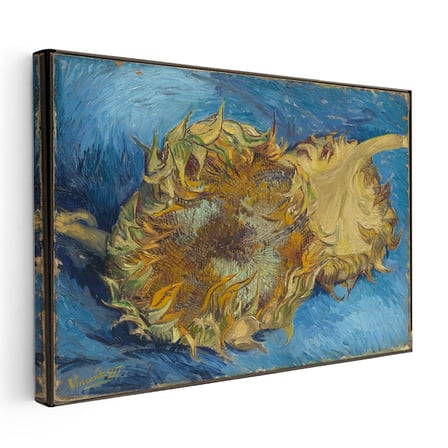 Yatay Kanvas Tablo Van Gogh Ters Çevrilmiş Ayçiçeği Mavi Ressam Tablosu Ev Ofis Duvar Dekoru