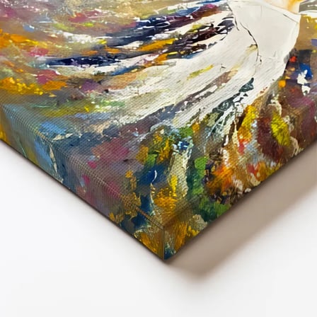 Dikey Kanvas Tablo Heykel ve Keman Çalan Kadın Sanat Tablosu Ev Ofis Duvar Dekoru