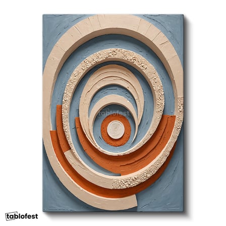Dikey Kanvas Tablo Geometrik Spiral Halka Soyut Tablo Ev Ofis Duvar Dekoru