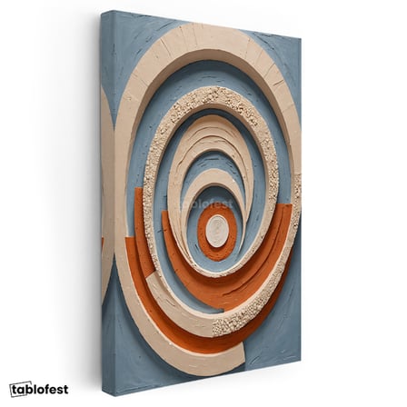 Dikey Kanvas Tablo Geometrik Spiral Halka Soyut Tablo Ev Ofis Duvar Dekoru