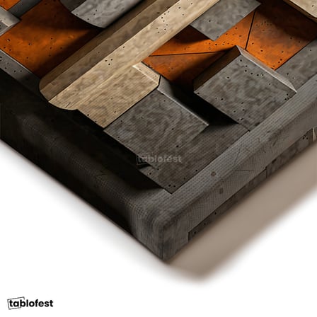 Dikey Kanvas Tablo Geometrik Formlar Soyut Tablo Ev Ofis Duvar Dekoru