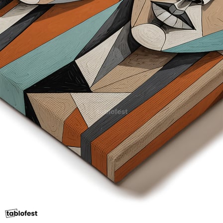 Dikey Kanvas Tablo Soyut İnsan Yüzleri Soyut Tablo Ev Ofis Duvar Dekoru