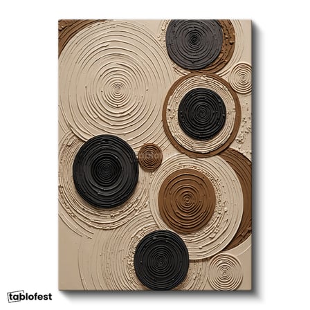 Dikey Kanvas Tablo Soyut Daireler Modern Sanat Tablosu Ev Ofis Duvar Dekoru