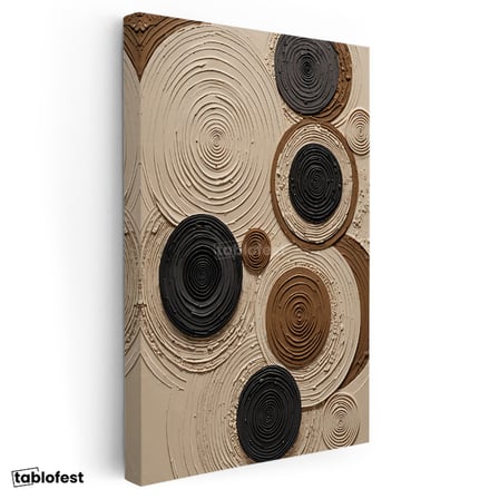 Dikey Kanvas Tablo Soyut Daireler Modern Sanat Tablosu Ev Ofis Duvar Dekoru
