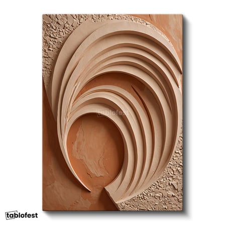 Dikey Kanvas Tablo Soyut Kabartma Görünümlü Dalgalar Soyut Tablo Ev Ofis Duvar Dekoru