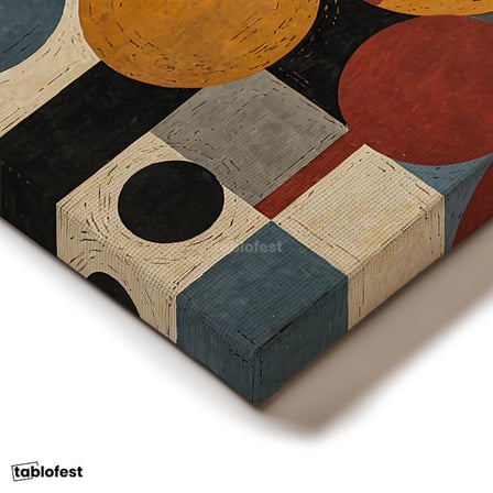 Dikey Kanvas Tablo Geometrik Şekiller Soyut Tablo Ev Ofis Duvar Dekoru