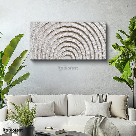 Yatay Panoramik Kanvas Tablo Soyut Dairesel Formlar Modern Sanat Tablosu Ev Ofis Duvar Dekoru