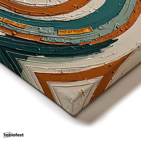 Yatay Panoramik Kanvas Tablo Soyut Dairesel Çizgiler Modern Soyut Tablo Ev Ofis Duvar Dekoru