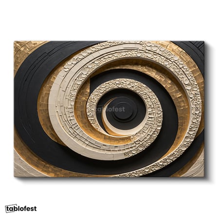 Yatay Kanvas Tablo Spiral Geometrik Soyut Tablo Ev Ofis Duvar Dekoru