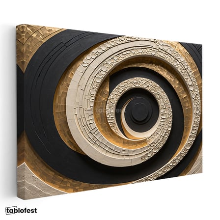 Yatay Kanvas Tablo Spiral Geometrik Soyut Tablo Ev Ofis Duvar Dekoru