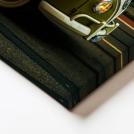 Dikey Kanvas Tablo Yeşil Beyaz Volkswagen T1 Minibüs Ön Görünüm Volkswagen Tablosu Ev Ofis Dekoru