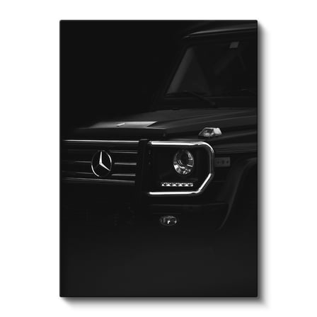 Dikey Kanvas Tablo Siyah Mercedes G Serisi Ön Far Ve Izgara Mercedes Tablosu Ev Ofis Duvar Dekoru