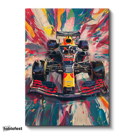 Dikey Kanvas Tablo Red Bull F1 Yarış Aracı Formula 1 Tablosu Ev Ofis Duvar Dekoru