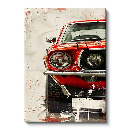 Dikey Kanvas Tablo Klasik Mustang Ön Izgara Detay Ford Mustang Tablosu Ev Ofis Duvar Dekoru