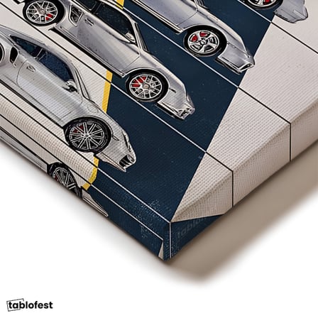 Dikey Kanvas Tablo Porsche 911 Turbo Nesiller Tarihçesi Porsche Tablosu Ev Ofis Duvar Dekoru