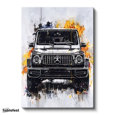 Dikey Kanvas Tablo Mercedes G Serisi Jip SUV Mercedes Tablosu Ev Ofis Duvar Dekoru