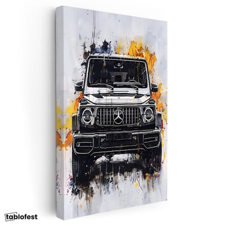 Dikey Kanvas Tablo Mercedes G Serisi Jip SUV Mercedes Tablosu Ev Ofis Duvar Dekoru