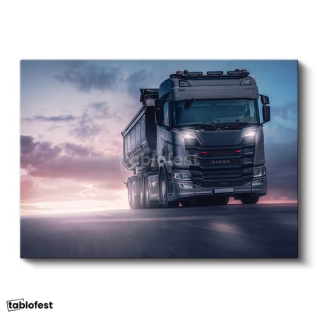 Yatay Kanvas Tablo Karayolunda Seyir Halindeki Scania Kamyon Kamyon Tablosu Ev Ofis Duvar Dekoru