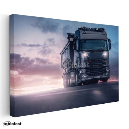 Yatay Kanvas Tablo Karayolunda Seyir Halindeki Scania Kamyon Kamyon Tablosu Ev Ofis Duvar Dekoru