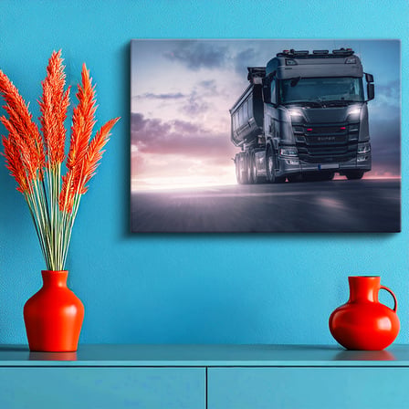 Yatay Kanvas Tablo Karayolunda Seyir Halindeki Scania Kamyon Kamyon Tablosu Ev Ofis Duvar Dekoru