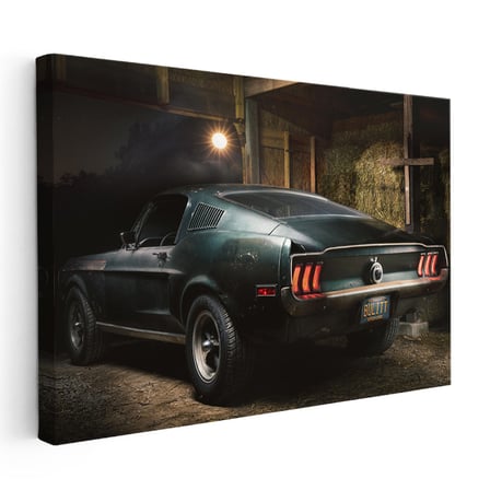 Yatay Kanvas Tablo 1968 Mustang Bullitt Nostaljik Garaj Ford Mustang Tablosu Ev Ofis Duvar Dekoru
