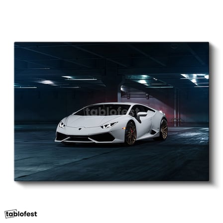 Yatay Kanvas Tablo Lamborghini Huracan Garaj Temalı Spor Araba Lamborghini Tablosu Ev Ofis Dekoru