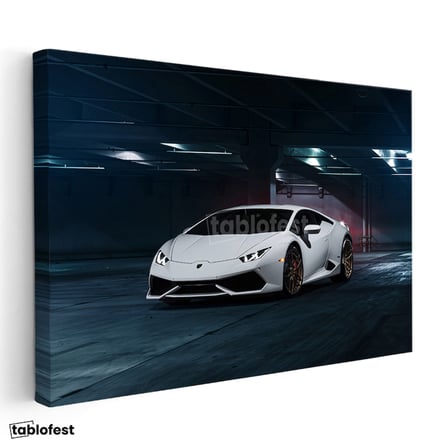 Yatay Kanvas Tablo Lamborghini Huracan Garaj Temalı Spor Araba Lamborghini Tablosu Ev Ofis Dekoru