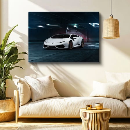 Yatay Kanvas Tablo Lamborghini Huracan Garaj Temalı Spor Araba Lamborghini Tablosu Ev Ofis Dekoru