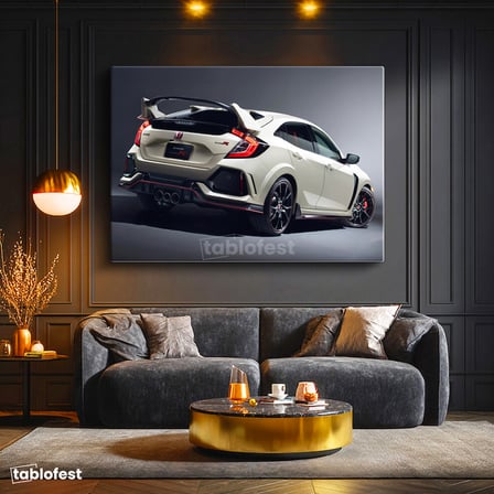 Yatay Kanvas Tablo Honda Civic Type R Sportif Arka Tasarım Honda Tablosu Ev Ofis Duvar Dekoru