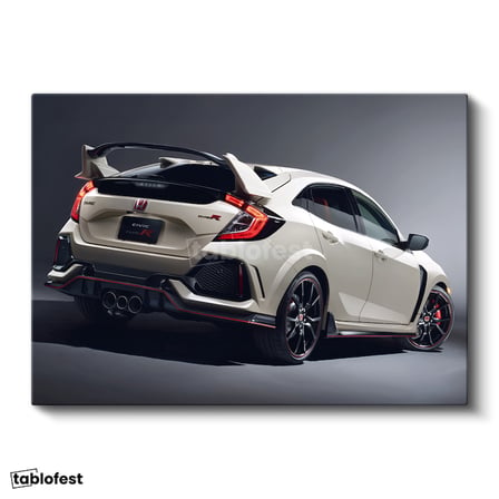 Yatay Kanvas Tablo Honda Civic Type R Sportif Arka Tasarım Honda Tablosu Ev Ofis Duvar Dekoru