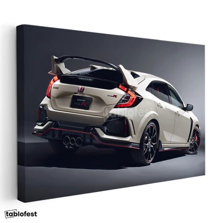 Yatay Kanvas Tablo Honda Civic Type R Sportif Arka Tasarım Honda Tablosu Ev Ofis Duvar Dekoru