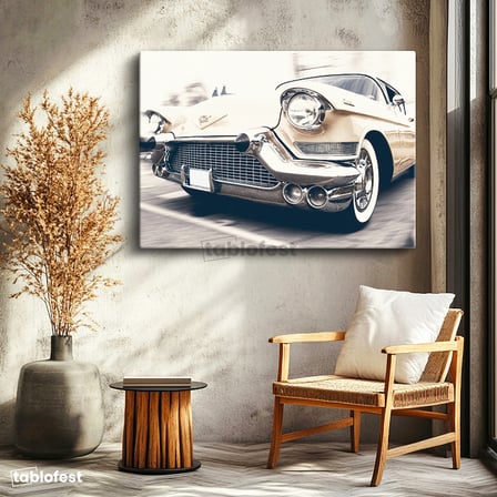 Yatay Kanvas Tablo 1957 Klasik Cadillac Eldorado Nostalji Araba Tablosu Ev Ofis Duvar Dekoru