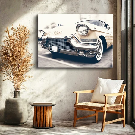 Yatay Kanvas Tablo 1957 Klasik Cadillac Eldorado Nostalji Araba Tablosu Ev Ofis Duvar Dekoru